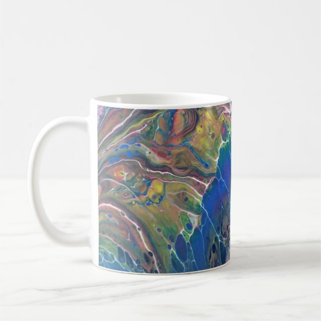 Taza De Café Arte abstracto de Joe - Mariposa azul - Café (Izquierda)