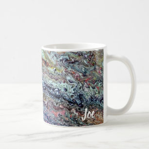 Taza De Café Arte abstracto de Joe - Ondas púrpura - Café