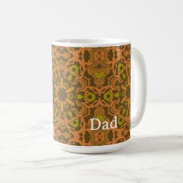 Taza De Café Arte abstracto de mandala de curvas líquidas en ne