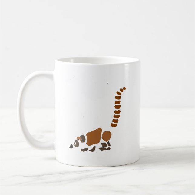 Taza De Café Arte abstracto de Mundi del Coati lindo (Izquierda)