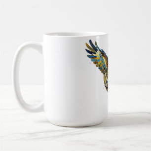Taza De Café Arte abstracto de pincelada colorida de búho volad