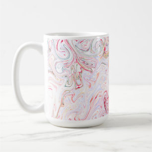 Taza De Café Arte abstracto de remolino de mármol fluido rosa v