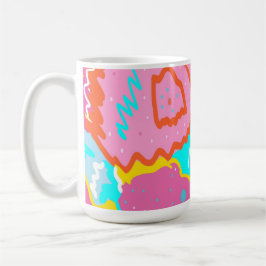 Taza De Café Arte abstracto de vibraciones de verano junto a la