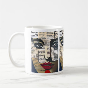 Taza De Café Arte abstracto   El arte digital Lady's Face