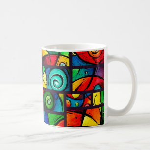 Taza De Café Arte abstracto enrrollado de Swirly