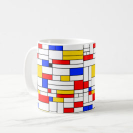 Taza De Café Arte abstracto estilo Piet Mondrian