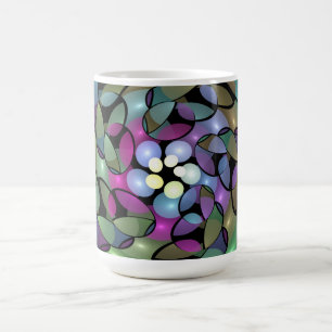 Taza De Café Arte abstracto fractal alucinante de movimientos c