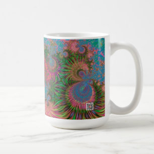 Taza De Café Arte abstracto fractal de arrecife de coral