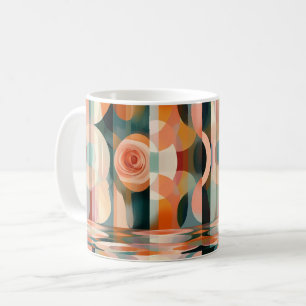 Taza De Café Arte abstracto geométrico. Floral vintage