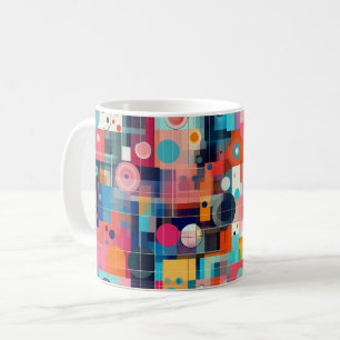 Taza De Café Arte abstracto geométrico. Floral vintage