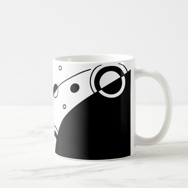 Taza De Café Arte abstracto geométrico negro y blanco (Derecha)