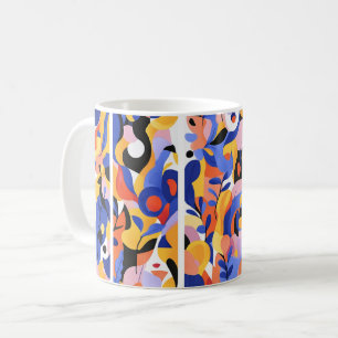 Taza De Café Arte abstracto geométrico. Retro vintage
