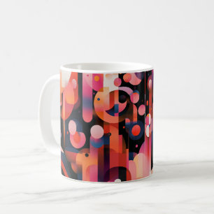 Taza De Café Arte abstracto geométrico. Retro vintage