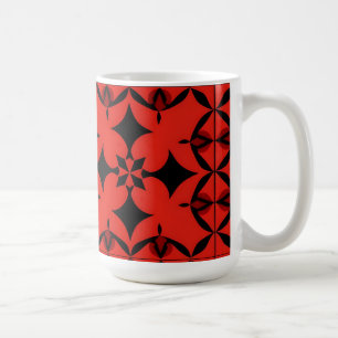 Taza De Café Arte abstracto geométrico rojo y negro