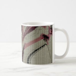 Taza De Café Arte abstracto gris y rojo