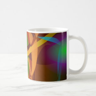 Taza De Café Arte abstracto luminoso de Brown Digital