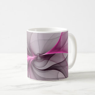 Taza De Café Arte abstracto moderno caótico elegante rosa