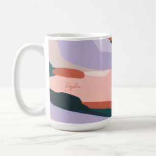Taza De Café Arte Abstracto Moderno Colorido Favor Personalizad