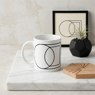 Taza De Café Arte abstracto moderno de círculo cuadrado