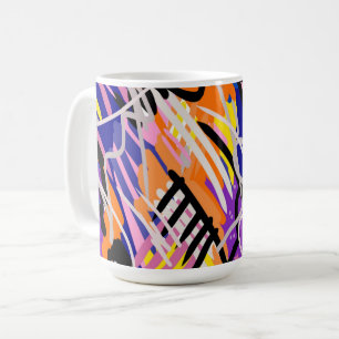 Taza De Café Arte abstracto negrita y expresivo