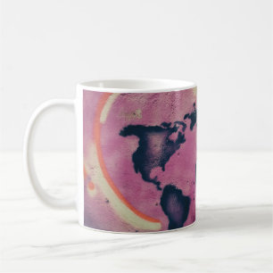Taza De Café Arte abstracto negro y rosa