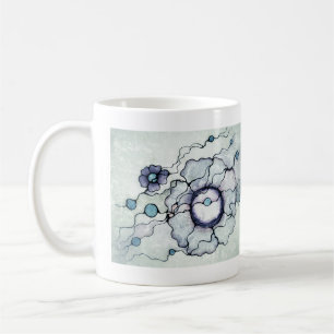Taza De Café Arte abstracto neurográfico Flor   Dibujo de línea