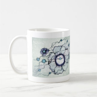Taza De Café Arte abstracto neurográfico Flor | Dibujo de línea