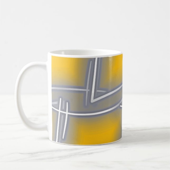 Taza De Café Arte abstracto rectangular gris (Izquierda)