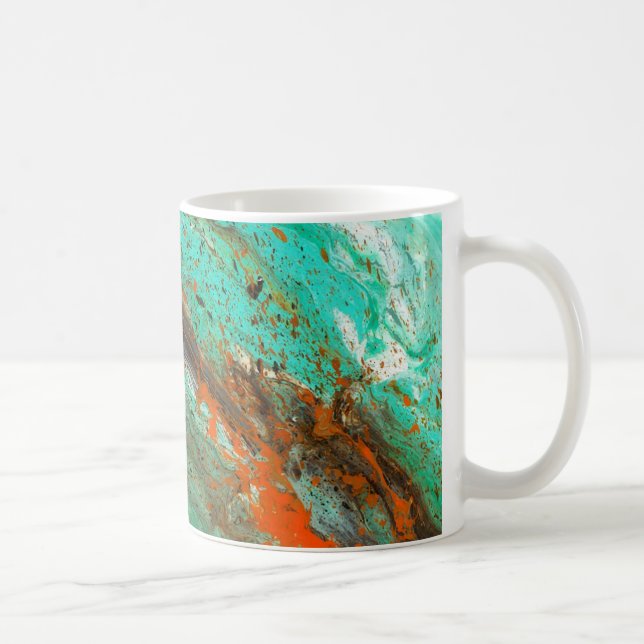 Taza De Café Arte abstracto - tierra enorme (Derecha)