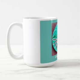 Taza De Café Arte abstracto verde azulado personalizado