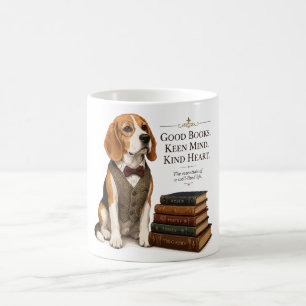 Taza De Café Arte académico vintage de Beagle bibliotecario