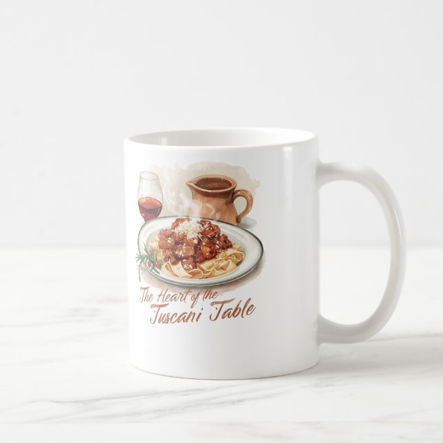 Taza De Café Arte Acuarela de Pappardelle Rústico Toscano (Derecha)