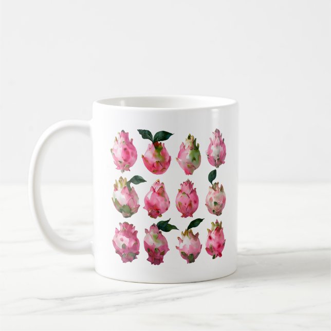 Taza De Café Arte acuático de Pitaya tropical (Izquierda)