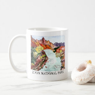 Taza De Café Arte acuático del Parque Nacional de Zion