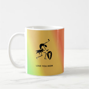 Taza De Café Arte africano, bailarina de silueta colorida