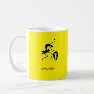 Taza De Café Arte africano, bailarina de silueta colorida
