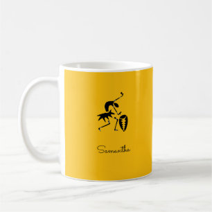 Taza De Café Arte africano, bailarina de silueta colorida e imp