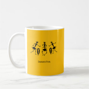 Taza De Café Arte africano, bailarinas felices y curas