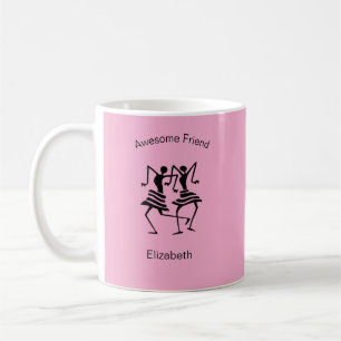 Taza De Café Arte africano, celebración de silueta de amigo