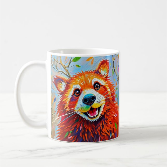 Taza De Café Arte animal abstracto de Happy Bear Expressive (Izquierda)