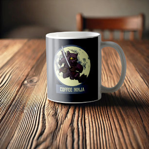 Taza De Café Arte Animal Alternativo de Ninja Gato Negro Extrav