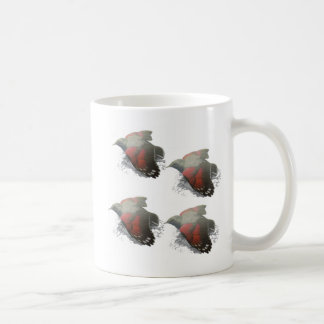 Taza De Café Arte Antiguo de Aves en Vuelo – Ilustración Botáni