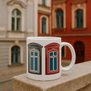 Taza De Café Arte Arquitectónico Ornamental de Ventana Europea