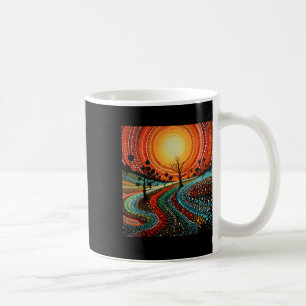 Taza De Café Arte Auténtico Aborigen - Pegatina Sunlight