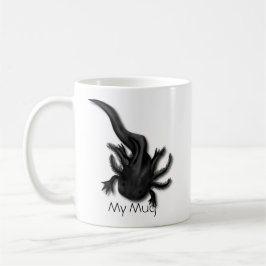 Taza De Café Arte Axolotal Melanoide Negro Personalizado