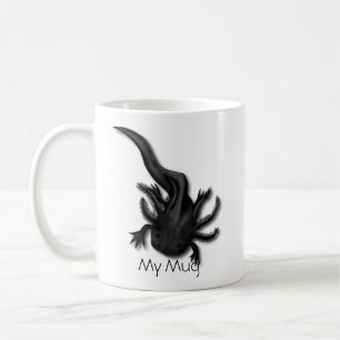 Taza De Café Arte Axolotal Melanoide Negro Personalizado