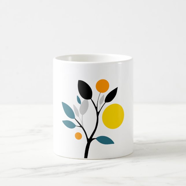 Taza De Café Arte botánico abstracto (Centro)