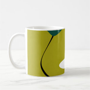 Taza De Café Arte botánico abstracto de flor de margarita minim