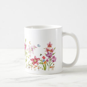 Taza De Café Arte botánico de acuarela pintado a mano