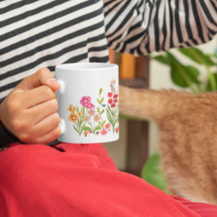 Taza De Café Arte botánico de acuarela pintado a mano